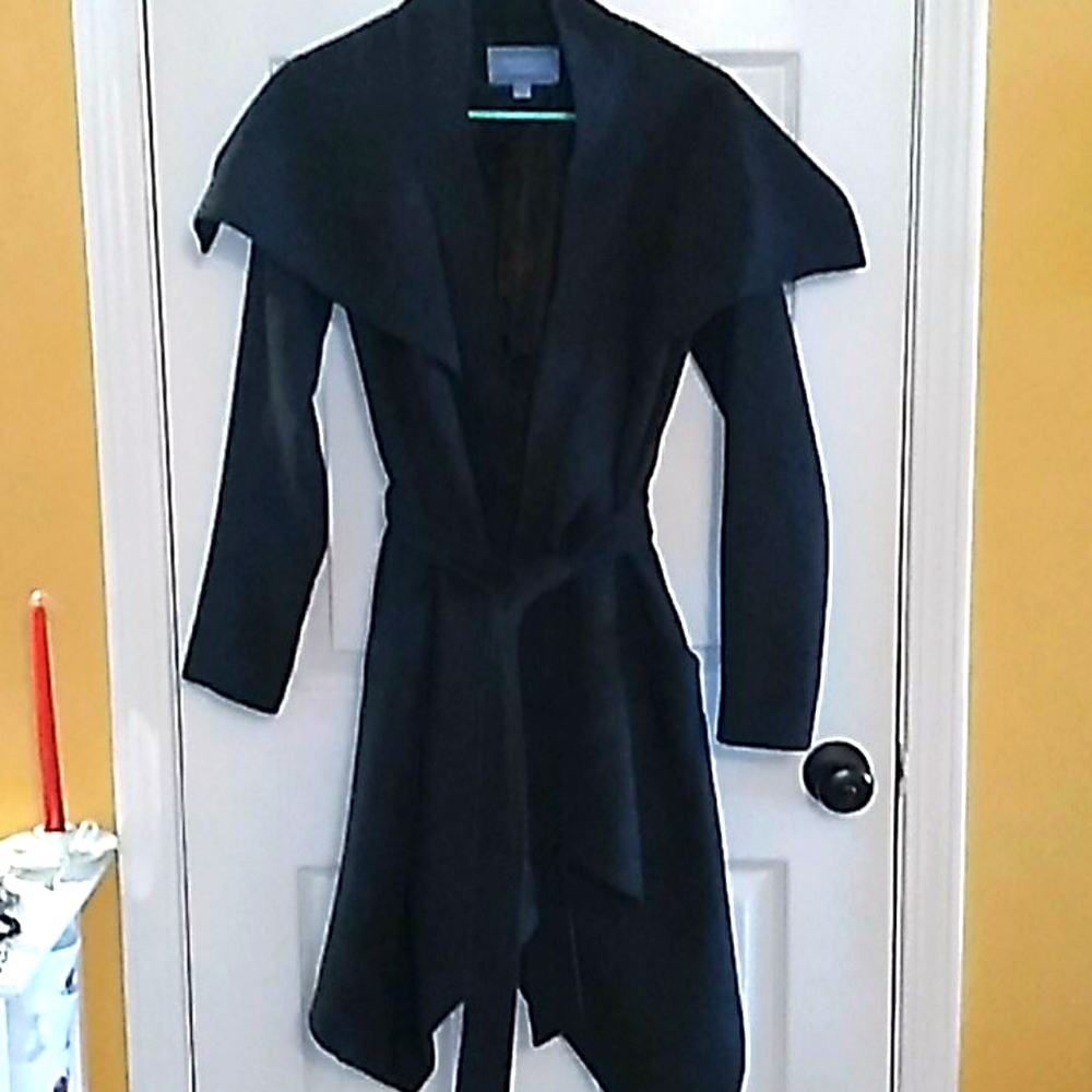 Grey Vera Wang Wrap Asymmetrical coat